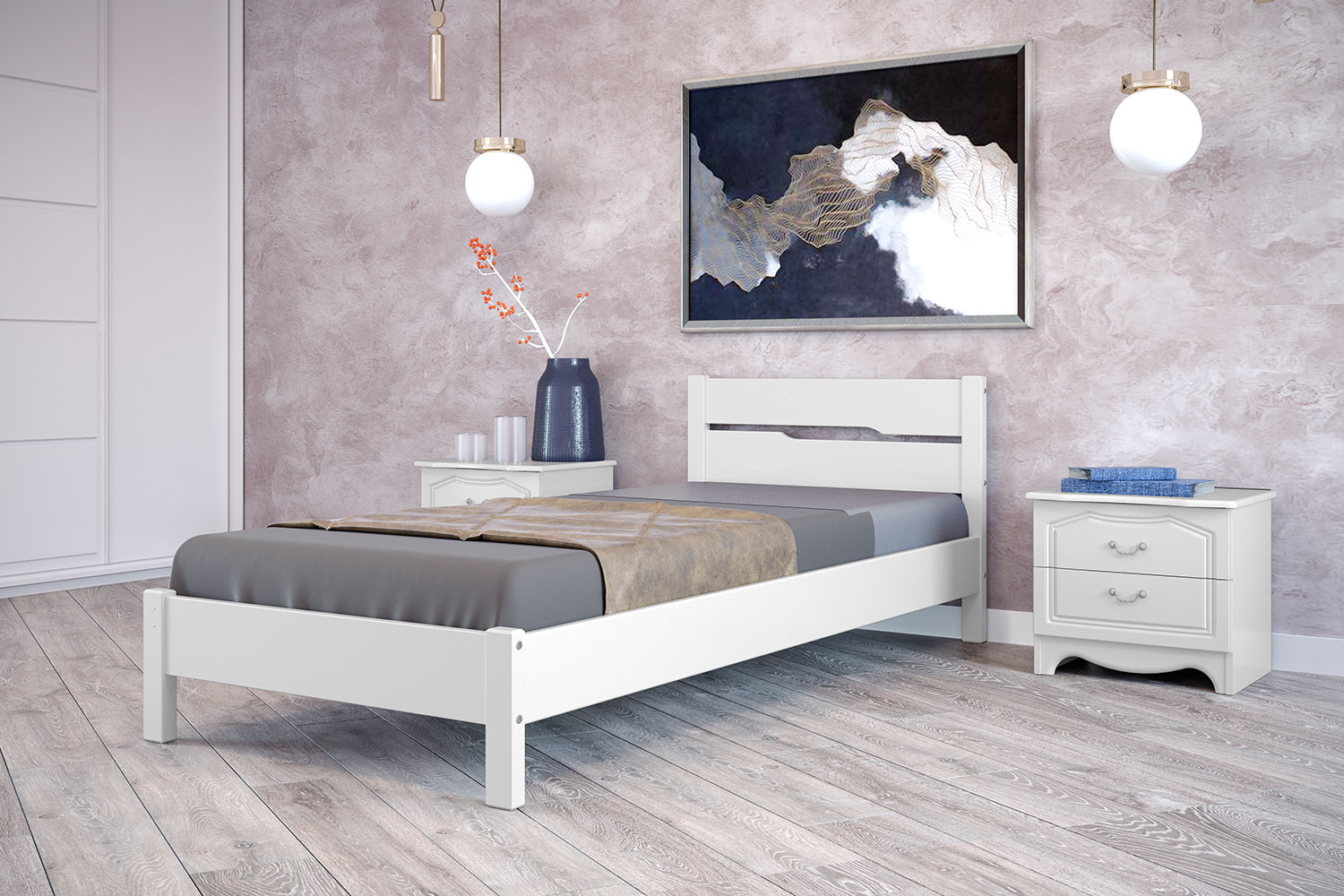 Кровать Вероника-5 Белый Античный 1200x2000