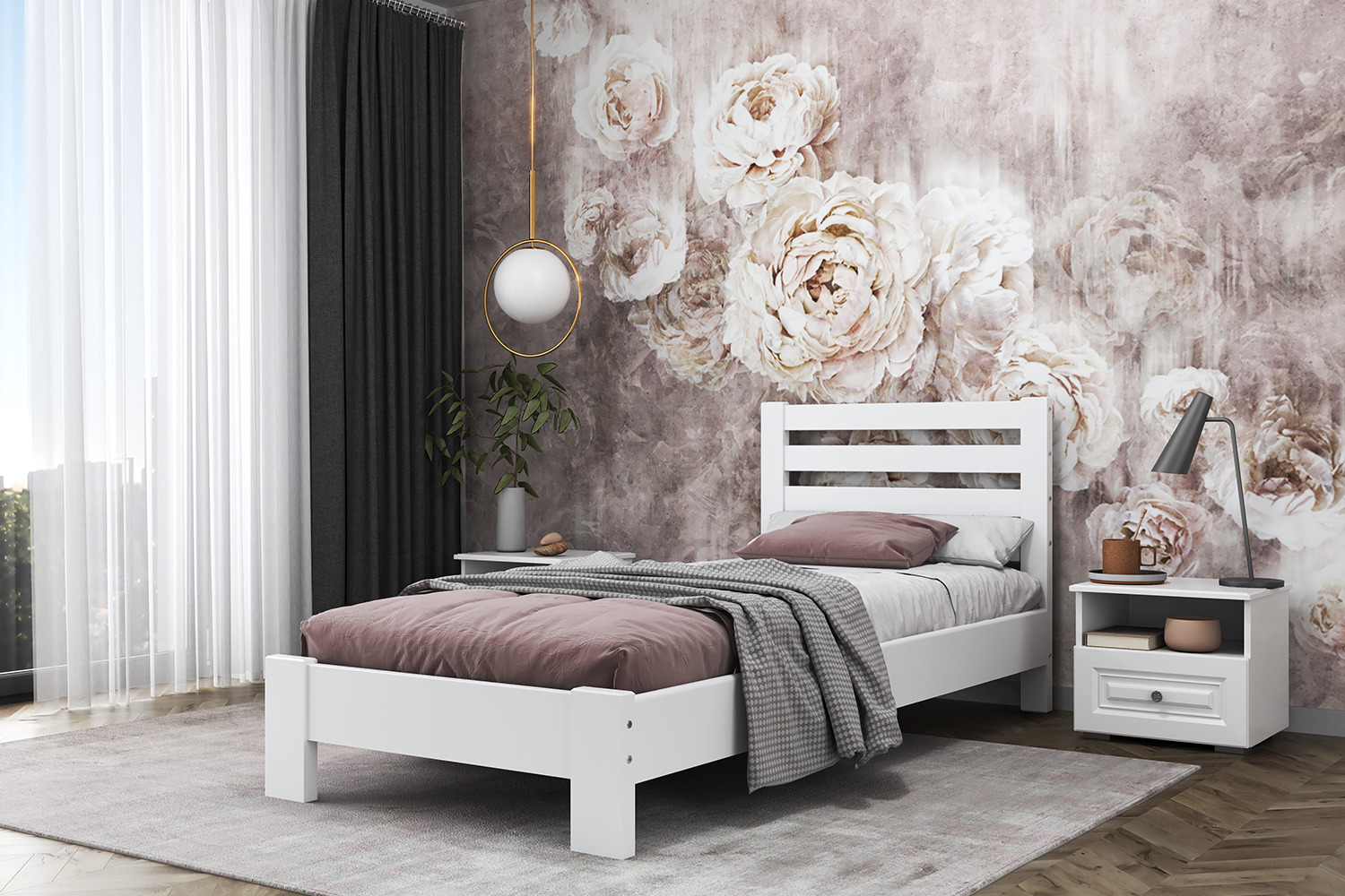 Кровать Вероника Белый Античный 1200x2000
