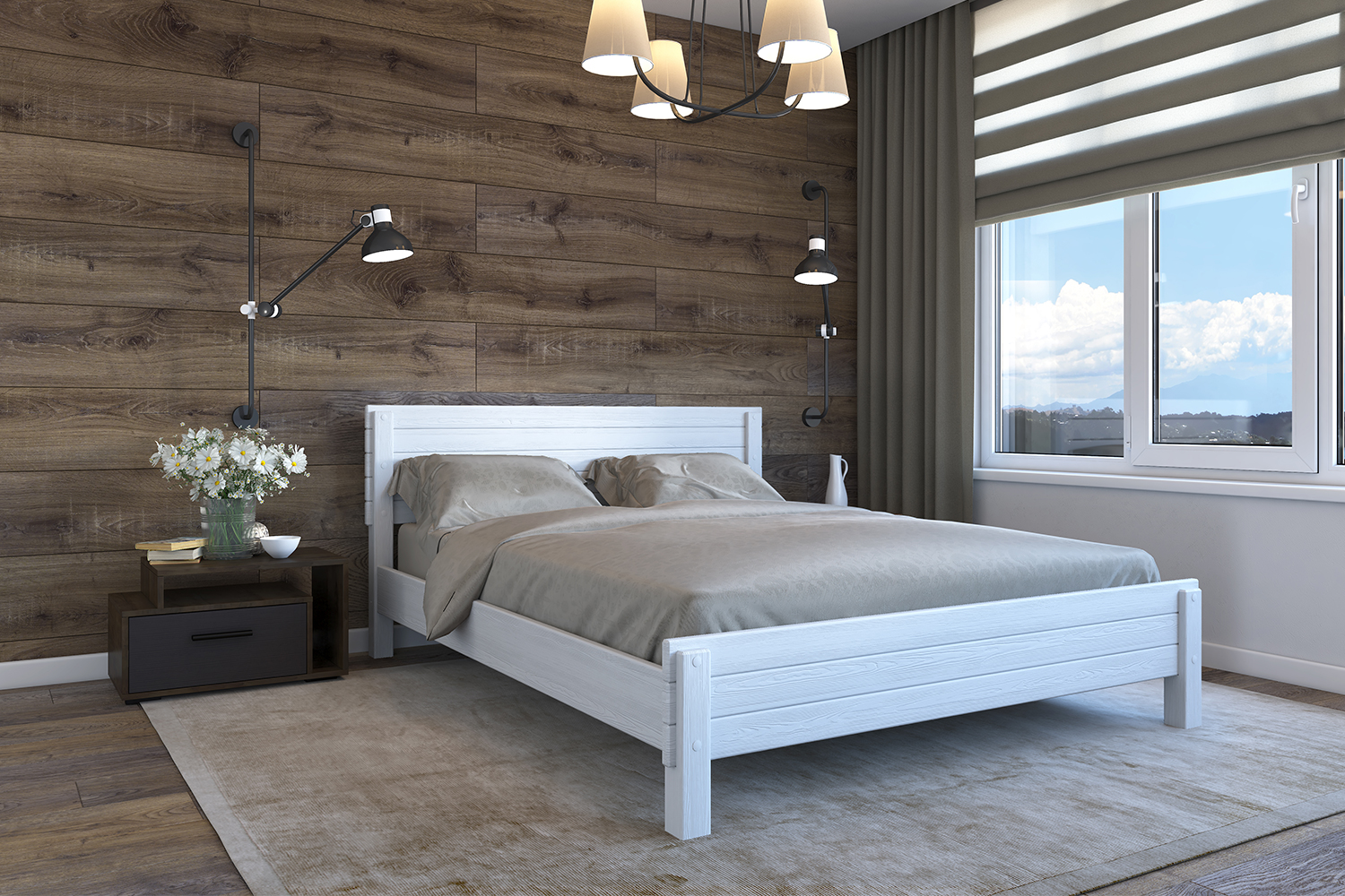 Кровать Рейма Белый Античный 1600x2000
