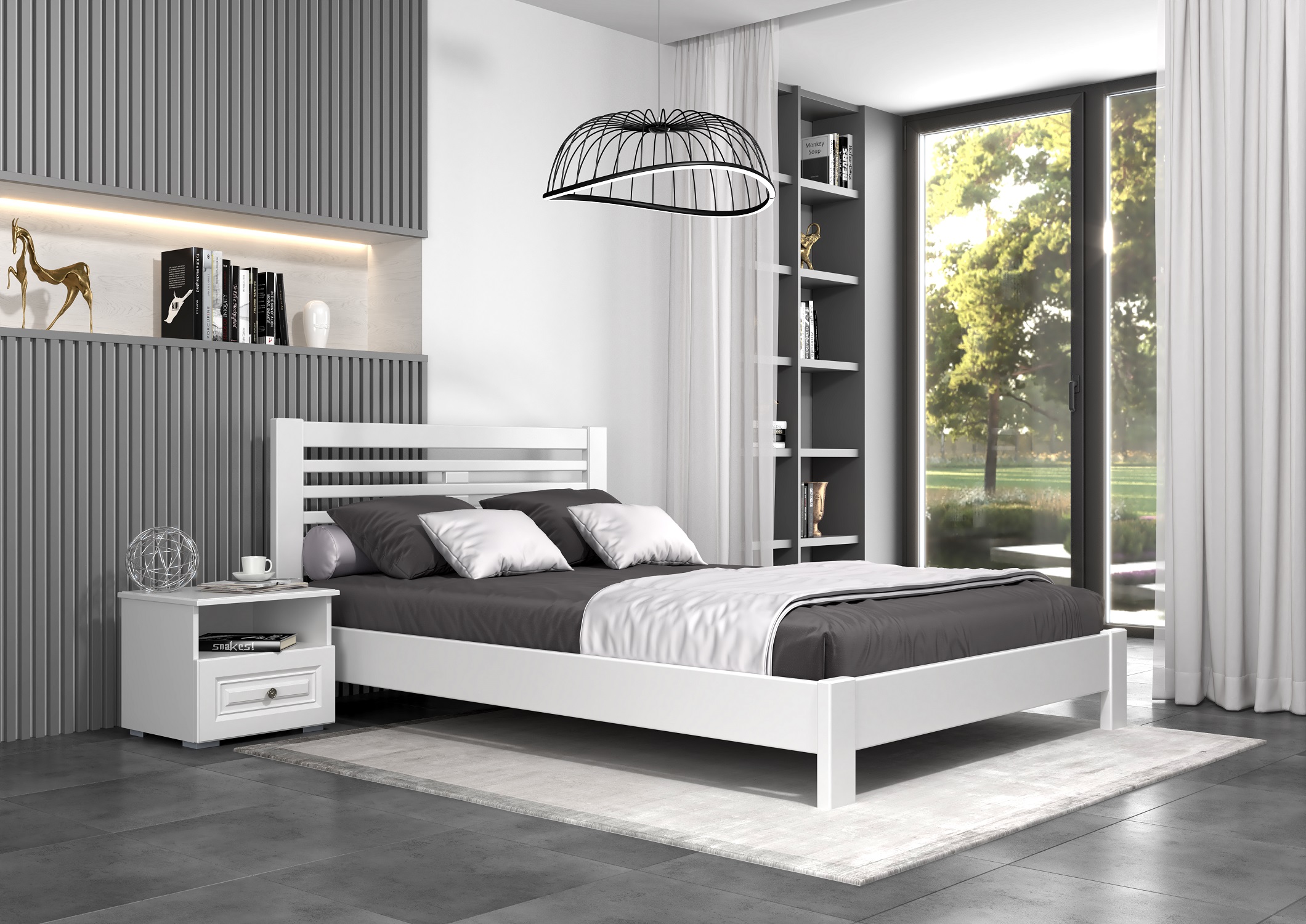Кровать Линда Белый Античный 1400x2000