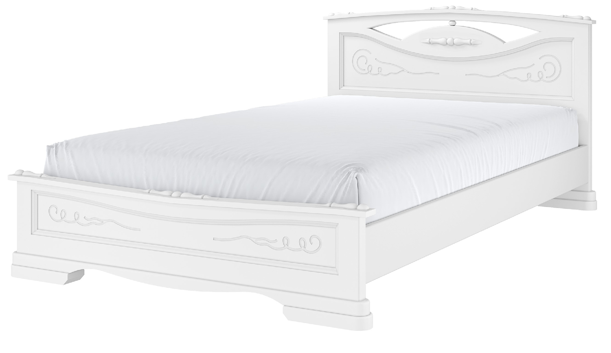 Кровать Елена-3 Белый Античный 1200x2000