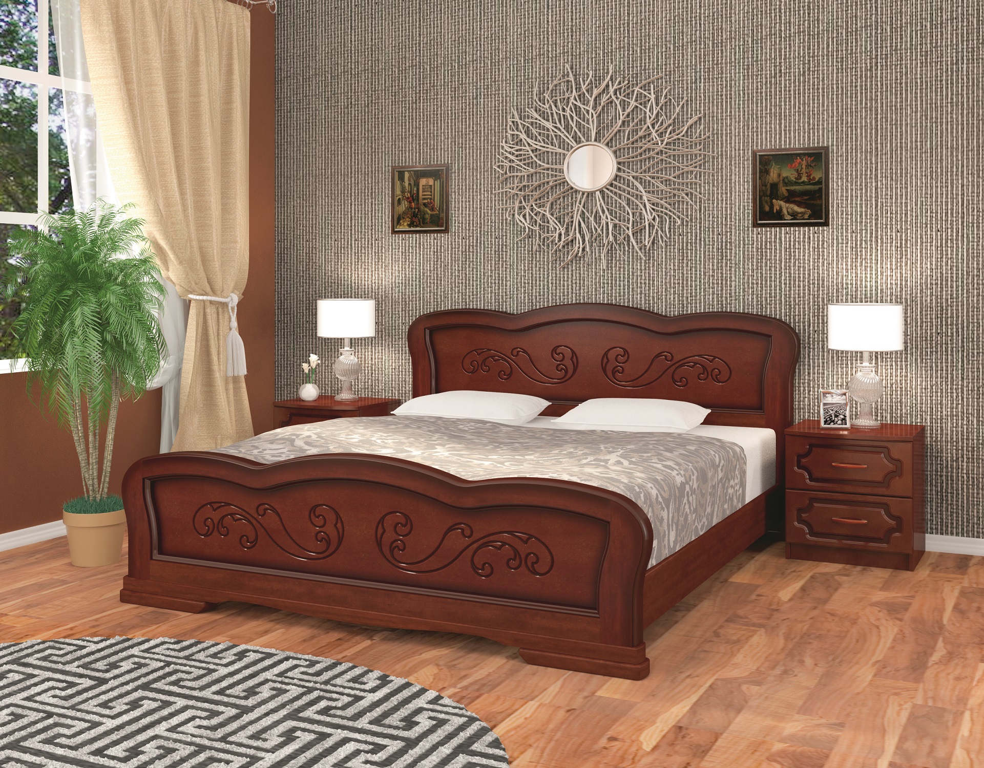 Кровать Карина-8 Орех 1200x2000