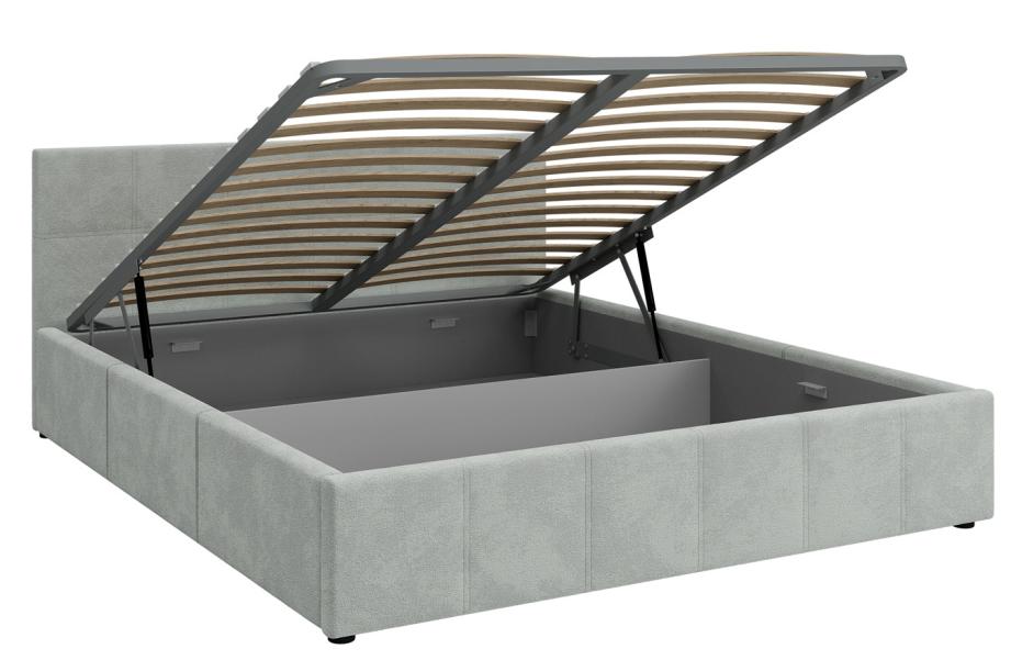 Кровать с мягким изголовьем ГРЕТА Зимняя Мята 1600x2000