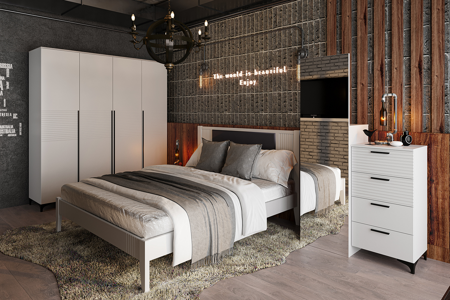 Кровать Бетти Белый Античный 1400x2000