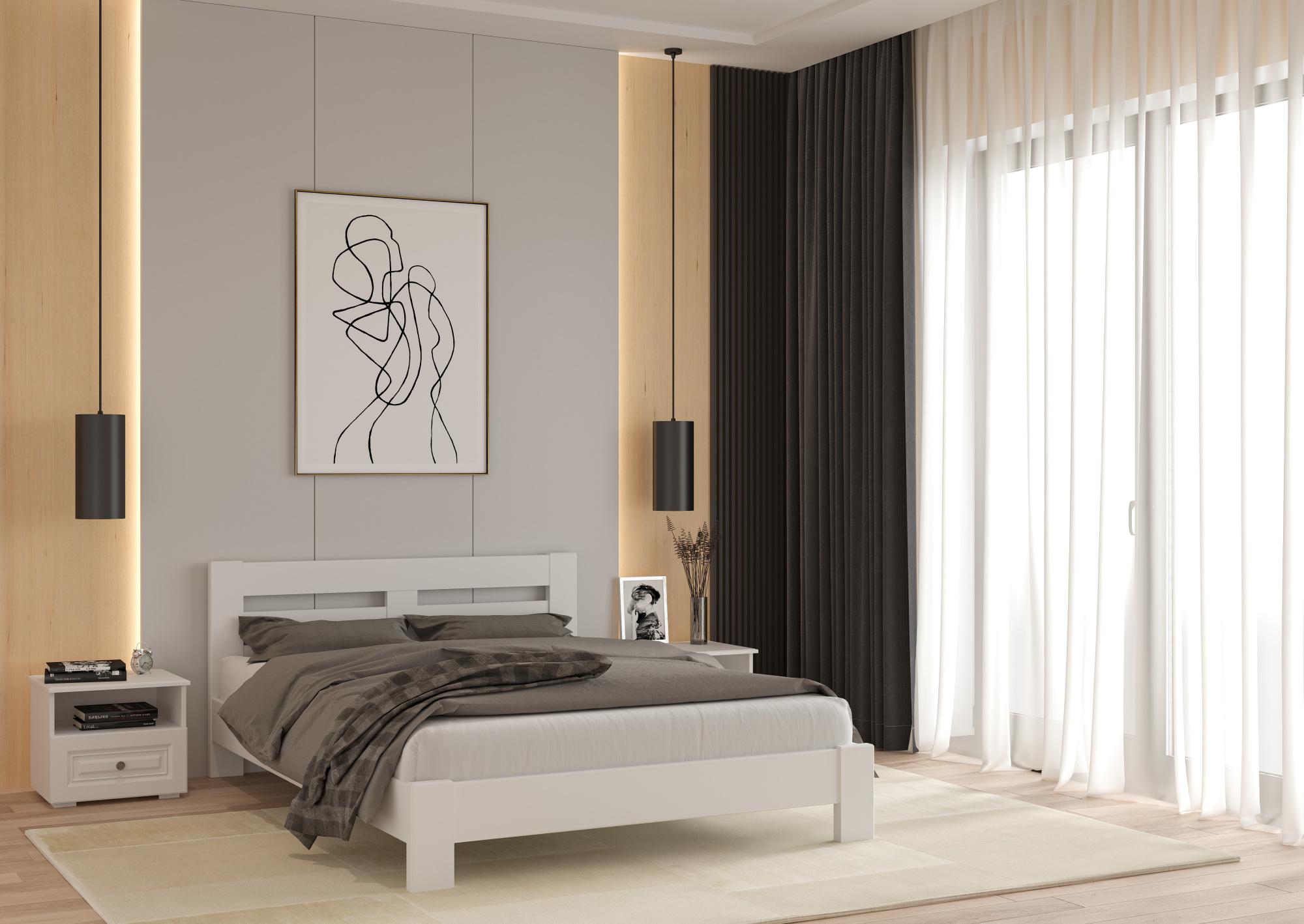 Кровать Тора Белый Античный 1400x2000