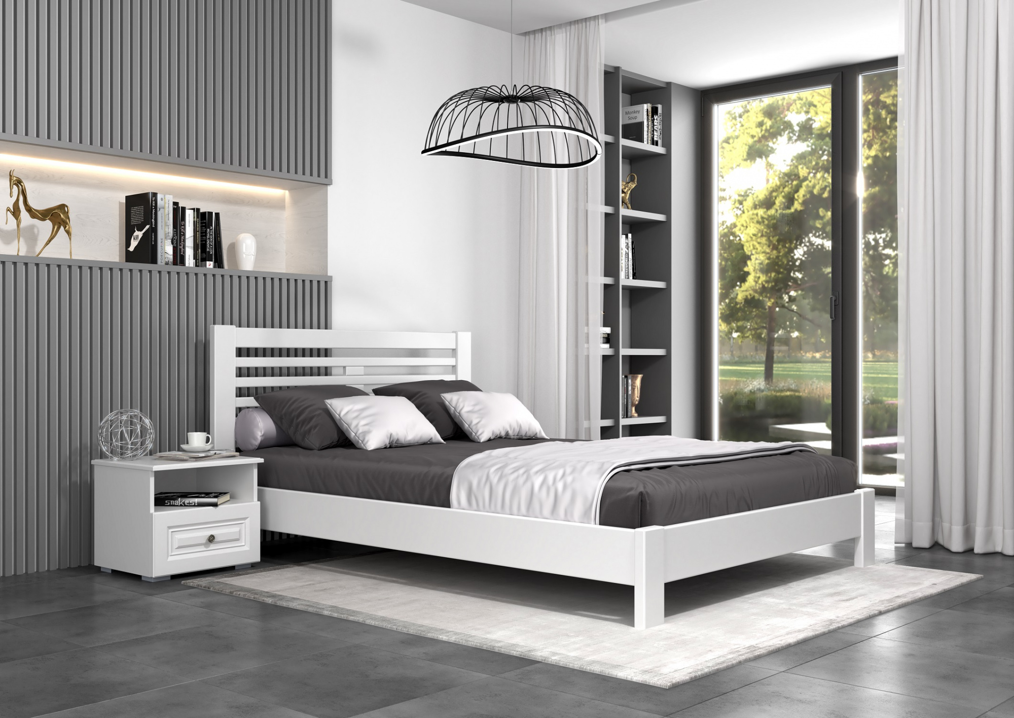 Кровать Линда Белый Античный 1400x2000
