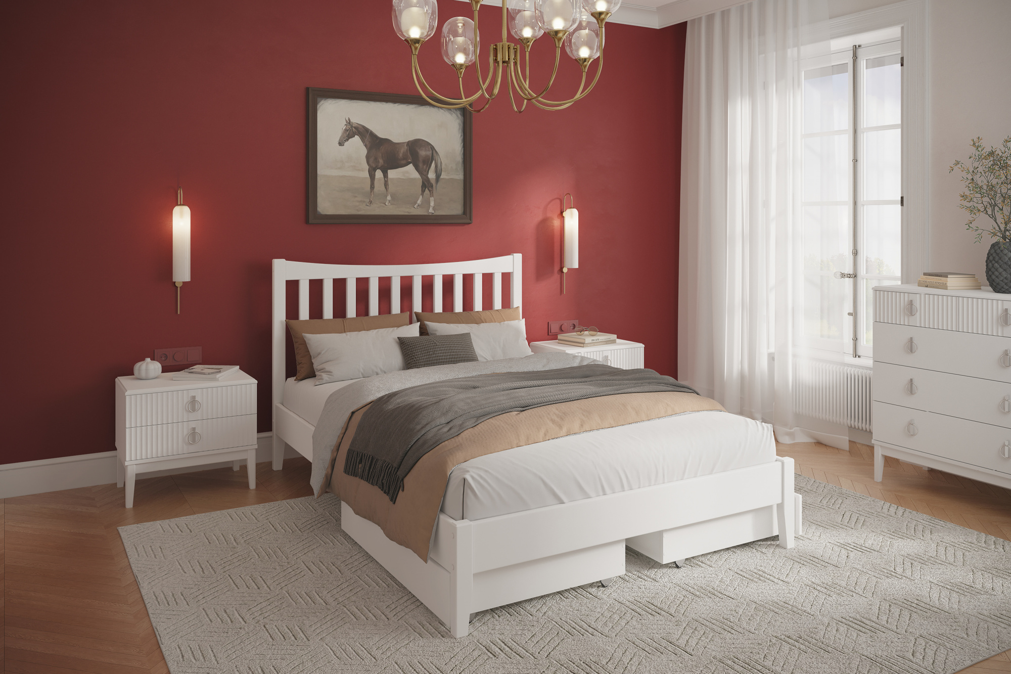 Кровать Виола Белый Античный 1400x2000