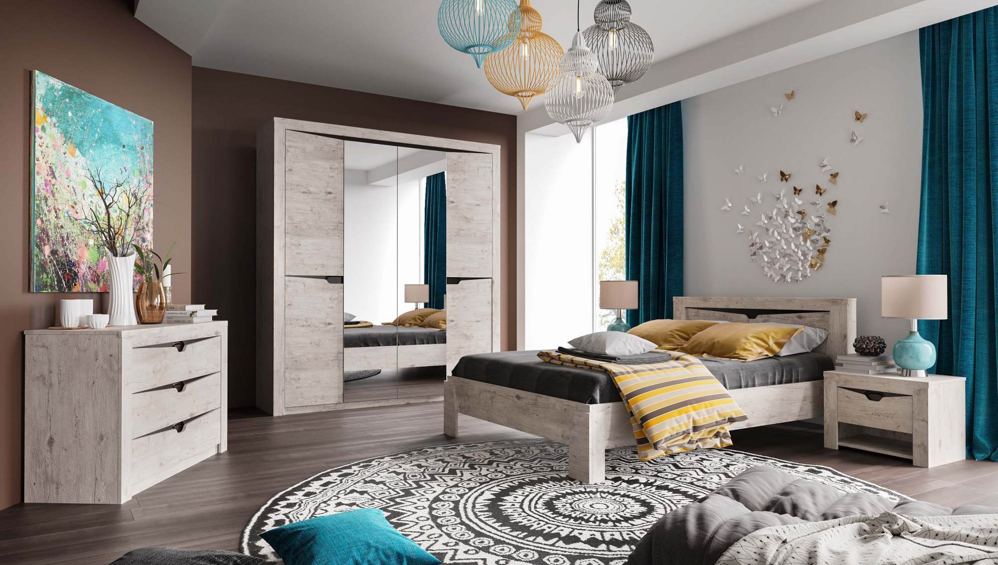 Кровать Соренто Дуб Бонифаций 1200x2000